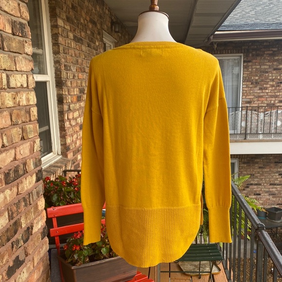 Talbots Mustard Knit Top with Button Accents - Picture 5 of 6